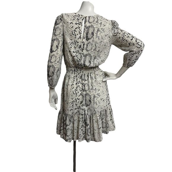 J.Crew Factory Animal Python Snake Print Smocked Waist Dress Long Sleeve sz XXS - Picture 9 of 9